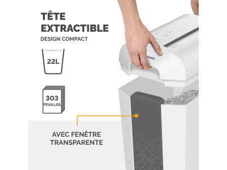 Fellowes Destructeur de documents Powershred LX65, blanc