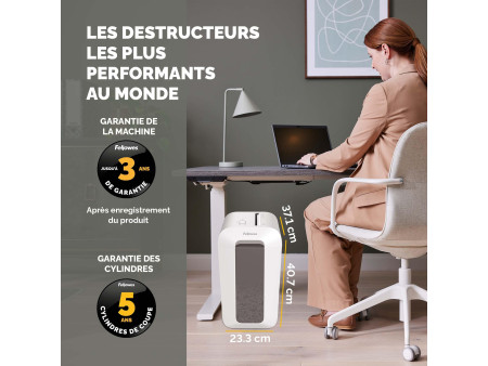 Fellowes Destructeur de documents Powershred LX65, blanc