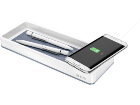LEITZ Plumier WOW Duo Colour, chargeur à induction, blanc