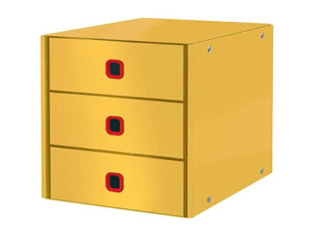 LEITZ Bloc de classement Click & Store Cosy, 3 tiroirs,jaune