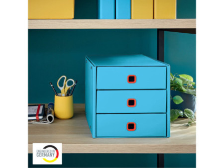 LEITZ Bloc de classement Click & Store Cosy, 3 tiroirs, bleu