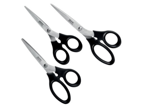 LEITZ Set de ciseaux, 3 pièces, rond, noir