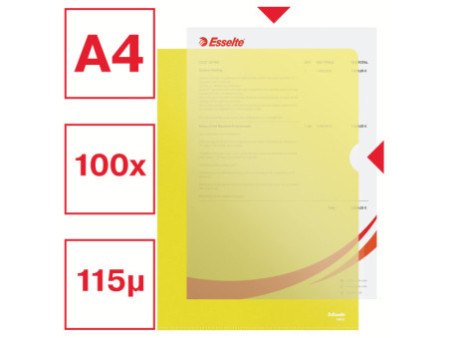 Esselte Pochette coins Standard, A4, PP grainé, jaune