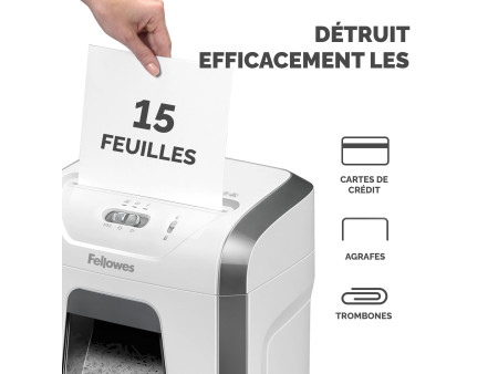 Fellowes Destructeur de documents Powershred 15C, blanc