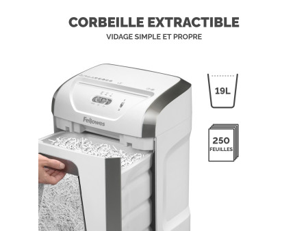 Fellowes Destructeur de documents Powershred 15C, blanc
