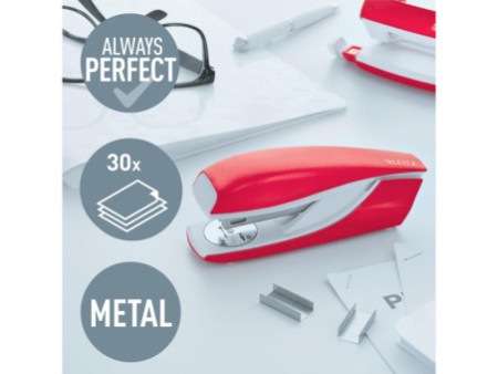 LEITZ Agrafeuse Nexxt WOW 5502, dans un carton, rouge