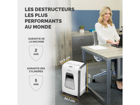 Fellowes Destructeur de documents Powershred 15C, blanc