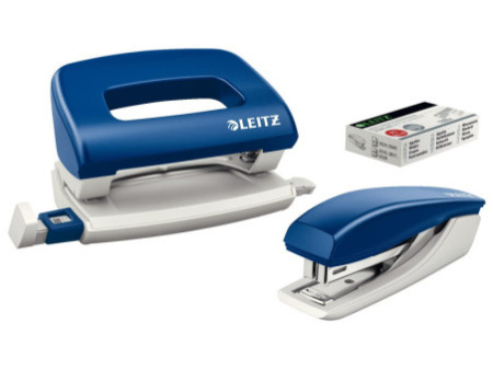 LEITZ Kit agrafeuse et perforateur, bleu