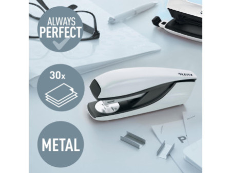 LEITZ Agrafeuse Nexxt WOW 5502, dans un carton, blanc perle