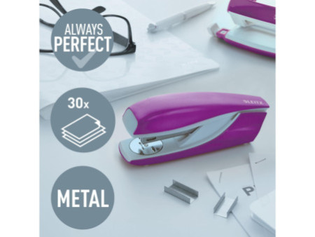 LEITZ Agrafeuse Nexxt WOW 5502, dans un carton, violet