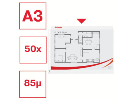 Esselte Pochettes perforées Standard Plus, A3 paysage, PP