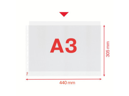 Esselte Pochettes perforées Standard Plus, A3 paysage, PP