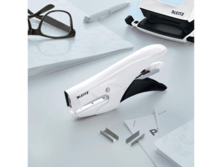 LEITZ Pince agrafeuse WOW, blanc perle