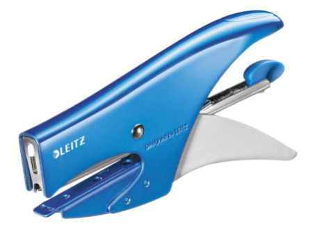 LEITZ Pince agrafeuse WOW, bleu métallisé