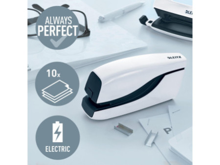 LEITZ Agrafeuse électrique WOW, blanc perle
