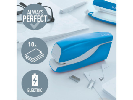 LEITZ Agrafeuse électrique WOW, bleu métallisé