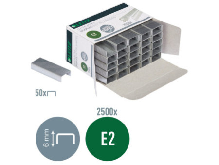 LEITZ Agrafes E2, contenu: 2.500 pièces, zingué