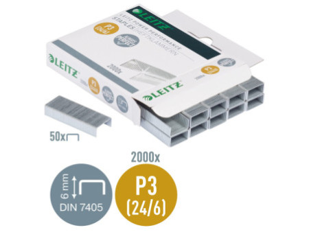 LEITZ Agrafes 24/ 6 Power Performance P3, zingué