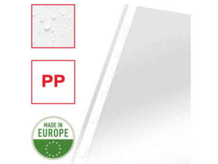 Esselte Pochettes perforées, A4, PP, transparent, 0,06 mm