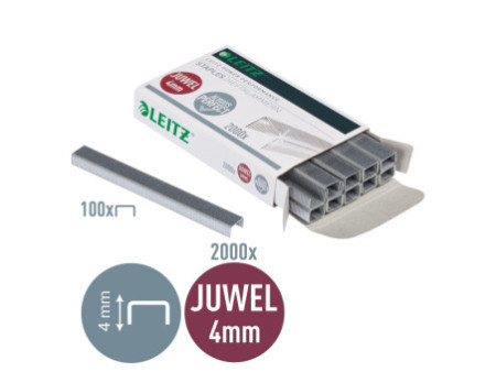 LEITZ Agrafes JUWEL, zinguées, 4 mm