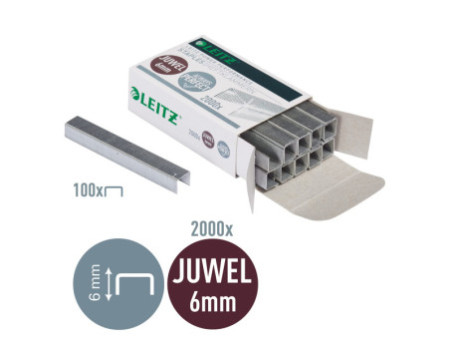 LEITZ agrafes JUWEL, zinguées, 6 mm