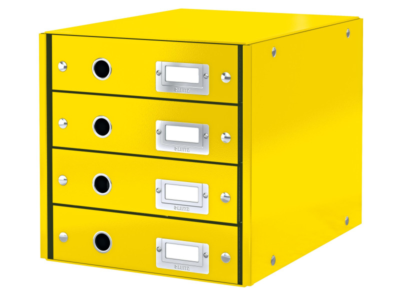 LEITZ Bloc de classement Click & Store WOW, 4 tiroirs, jaune
