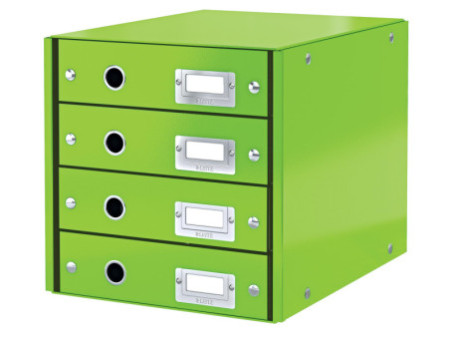 LEITZ Bloc de classement Click & Store WOW, 4 tiroirs, vert