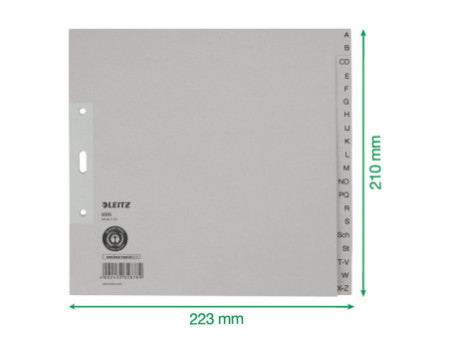 LEITZ Intercalaires en papier naturel, A-Z, A4, mi-hauteur