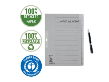 LEITZ Intercalaires en papier naturel, uni, A4, 20 touches