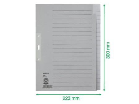 LEITZ Intercalaires en papier naturel, uni, A4, 20 touches