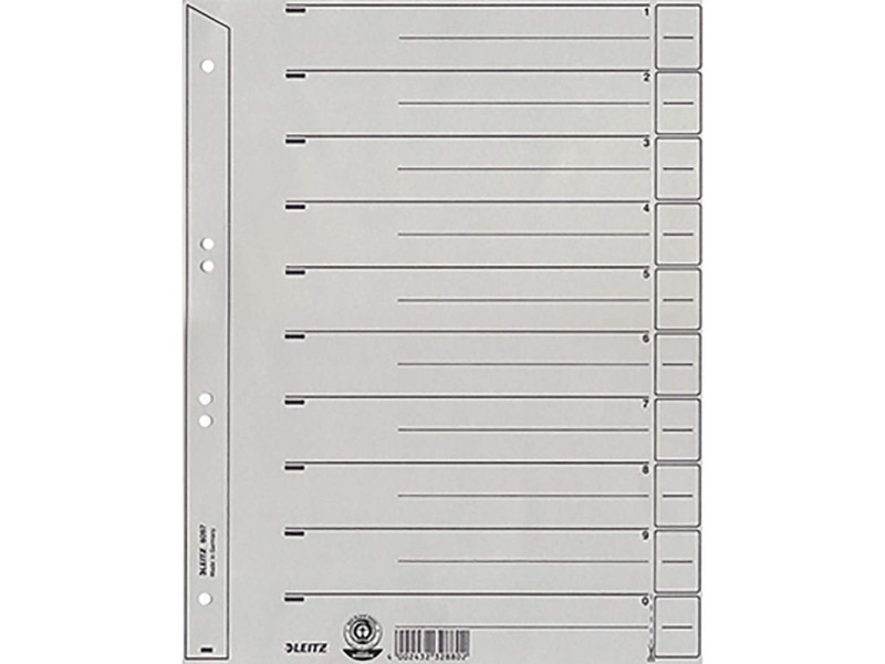 LEITZ Intercalaires, format A4, en carton solide 200 g/m2
