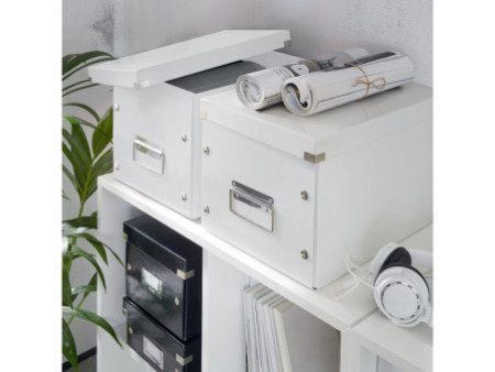 LEITZ Boîte de rangement Click & Store WOW Cube L, blanc