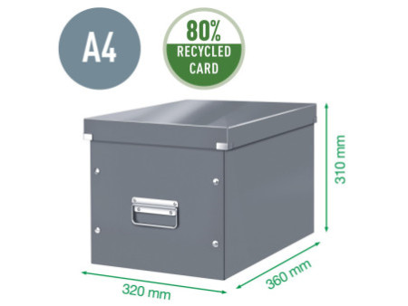 LEITZ Boîte de rangement Click & Store WOW Cube L, blanc