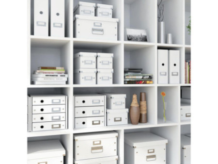 LEITZ Boîte de rangement Click & Store WOW Cube L, blanc