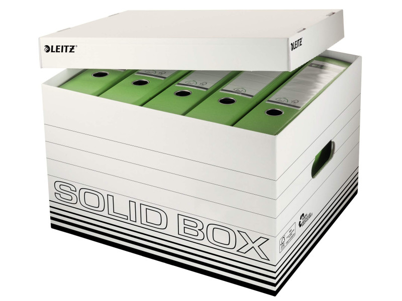 LEITZ Caisse à archives/ de tansport Solid, blanc/noir