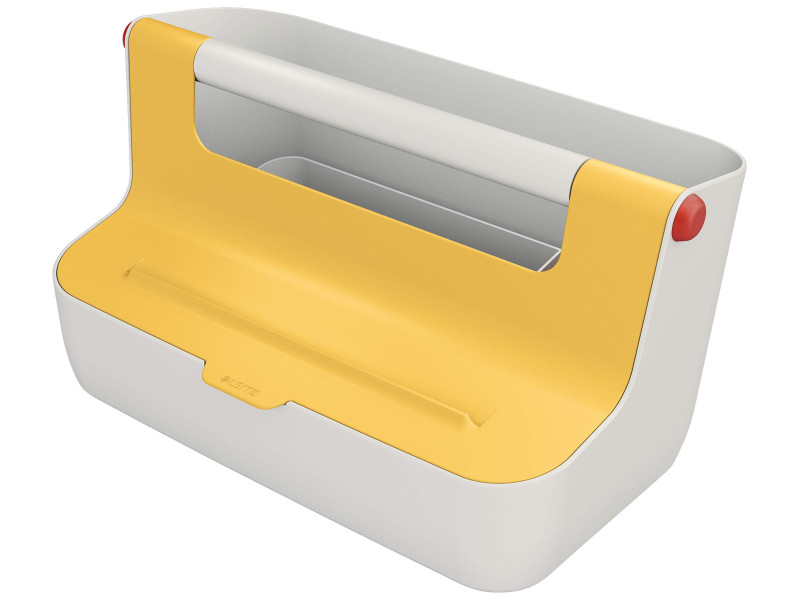 LEITZ Boîte de rangement portable Cosy, gris clair/jaune
