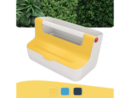 LEITZ Boîte de rangement portable Cosy, gris clair/jaune