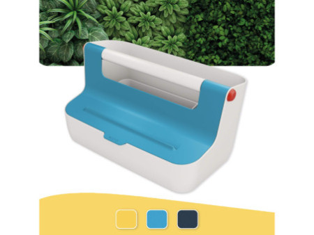 LEITZ Boîte de rangement portable Cosy, gris clair/bleu