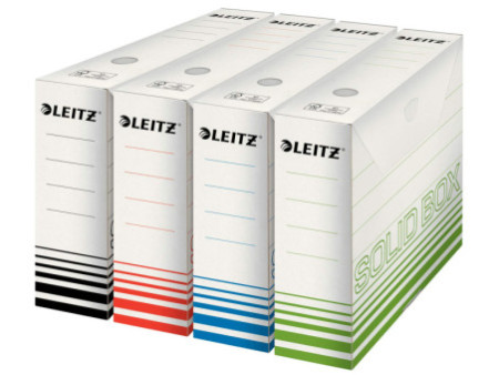 LEITZ Boîte à archives Solid, blanc/noir, (L)80 mm