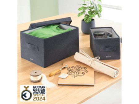 LEITZ Boîte de rangement en tissu, taille M, set de 2, gris