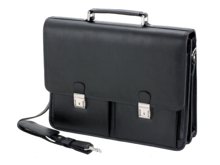 Alassio Porte-documents 'VENETO', cuir, noir