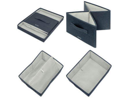 LEITZ Boîte de rangement en tissu, taille M, set de 2, gris