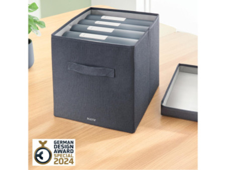 LEITZ Boîte de rangement en tissu, taille L, set de 2, gris
