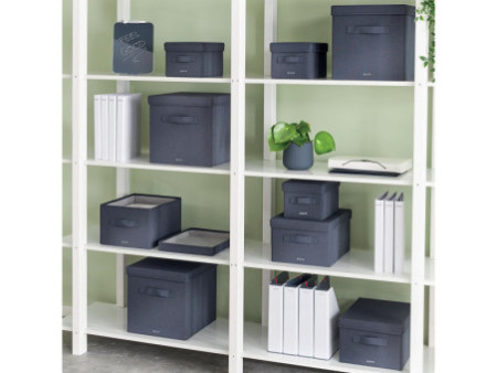 LEITZ Boîte de rangement en tissu, taille L, set de 2, gris