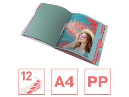 Esselte Trieur Colour'Breeze, A4, PP, 12 compartiments