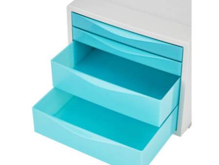 Esselte Module de classement Colour'Ice, 4 tiroirs, bleu