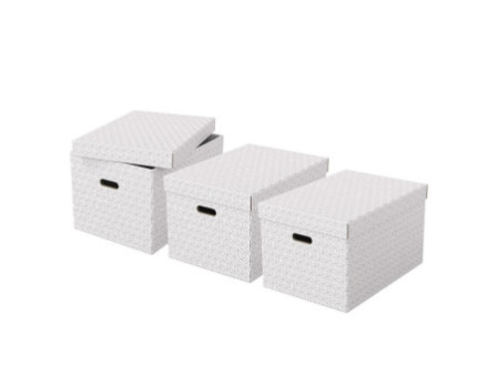 Esselte Boîte de rangement Home L, set de 3, blanc