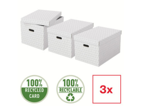 Esselte Boîte de rangement Home L, set de 3, blanc