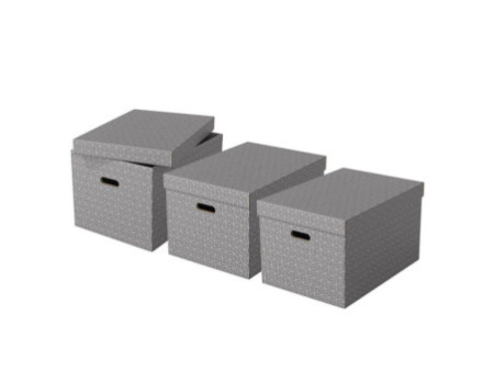 Esselte Boîte de rangement Home L, set de 3, gris