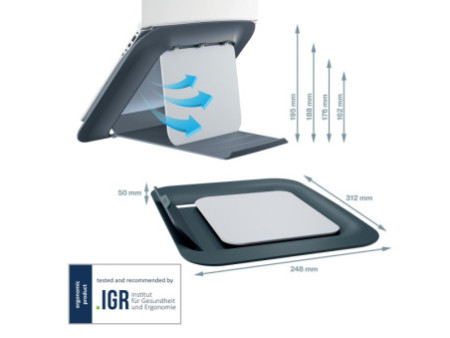 LEITZ Support pour ordinateur portable Ergo Cosy, gris